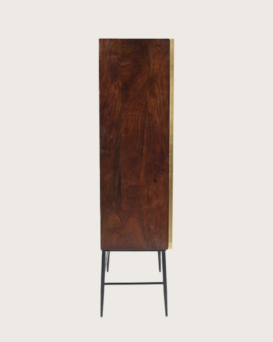 Moon - Antique brass bar cabinet