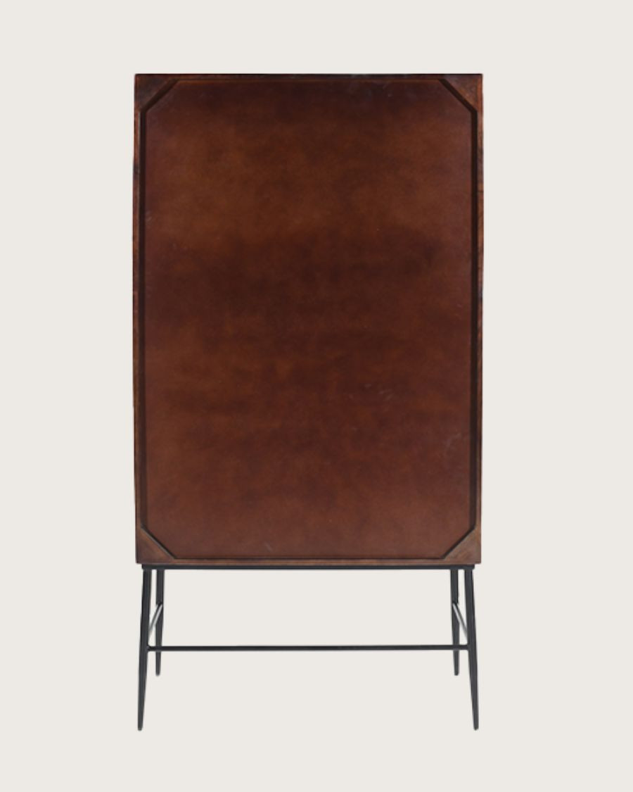 Moon - Mueble bar con acabado de latón envejecido