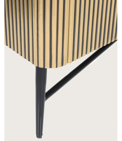 Glory - Groot dressoir met verouderde messing afwerking en zwart marmeren blad, 160 cm
