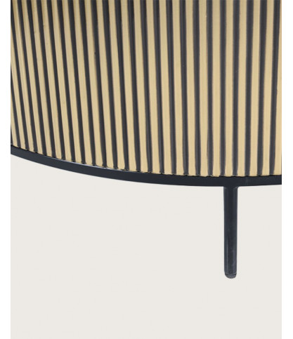 Glory - Table basse finition laiton vieilli avec plateau en marbre noir