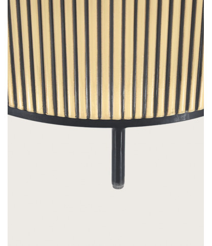 Glory - Table d'appoint finition laiton vieilli avec plateau en marbre noir