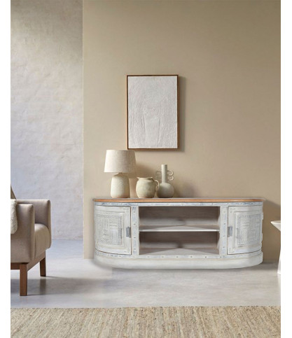 Argo - Solid carved mango TV stand 150 cm