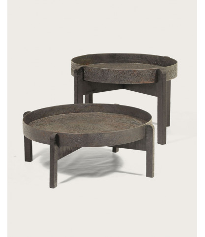 Gaby - Round nesting coffee table in black metal