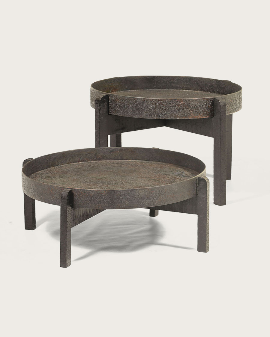 Gaby - Round nesting coffee table in black metal