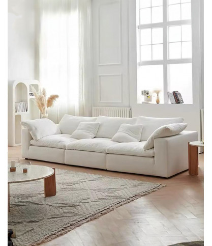 Cloud - 3-Sitzer-Sofa aus weißem Leinen