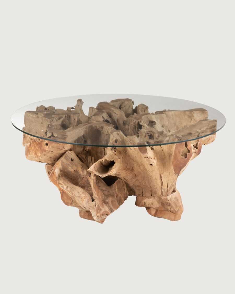 Forest - Tavolino da salotto in legno massello di teak 80 cm