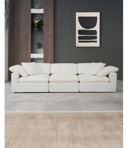 Cloud - 3-seater sofa in white linen