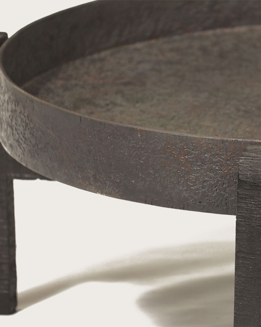 Gaby - Runder Couchtisch aus schwarzem Metall