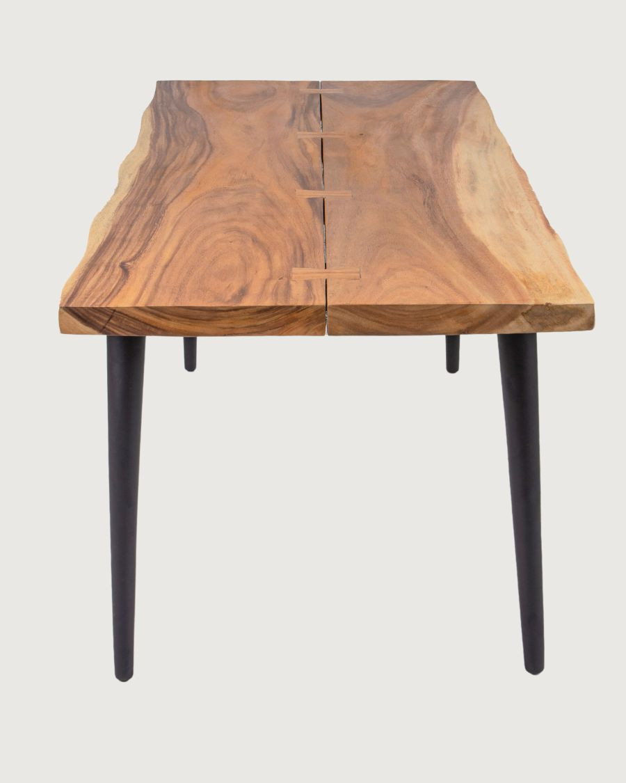 Kanpur - Eettafel van massief suarhout, 160 cm lang, voor 6 personen