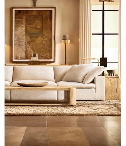 Cloud - 3-Sitzer-Sofa aus weißem Leinen