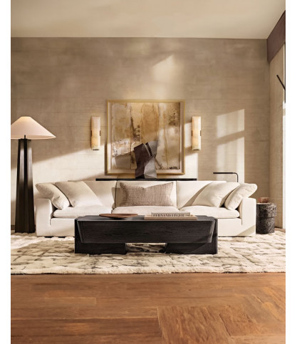 Cloud - 3-Sitzer-Sofa aus weißem Leinen