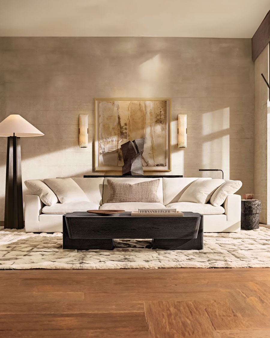 Cloud - Sofá de 3 o 4 plazas en lino blanco