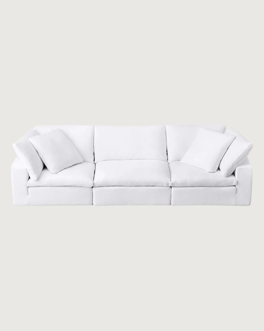 Cloud - 3-Sitzer-Sofa aus weißem Leinen