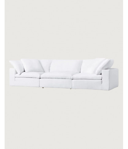 Cloud - 3-Sitzer-Sofa aus weißem Leinen