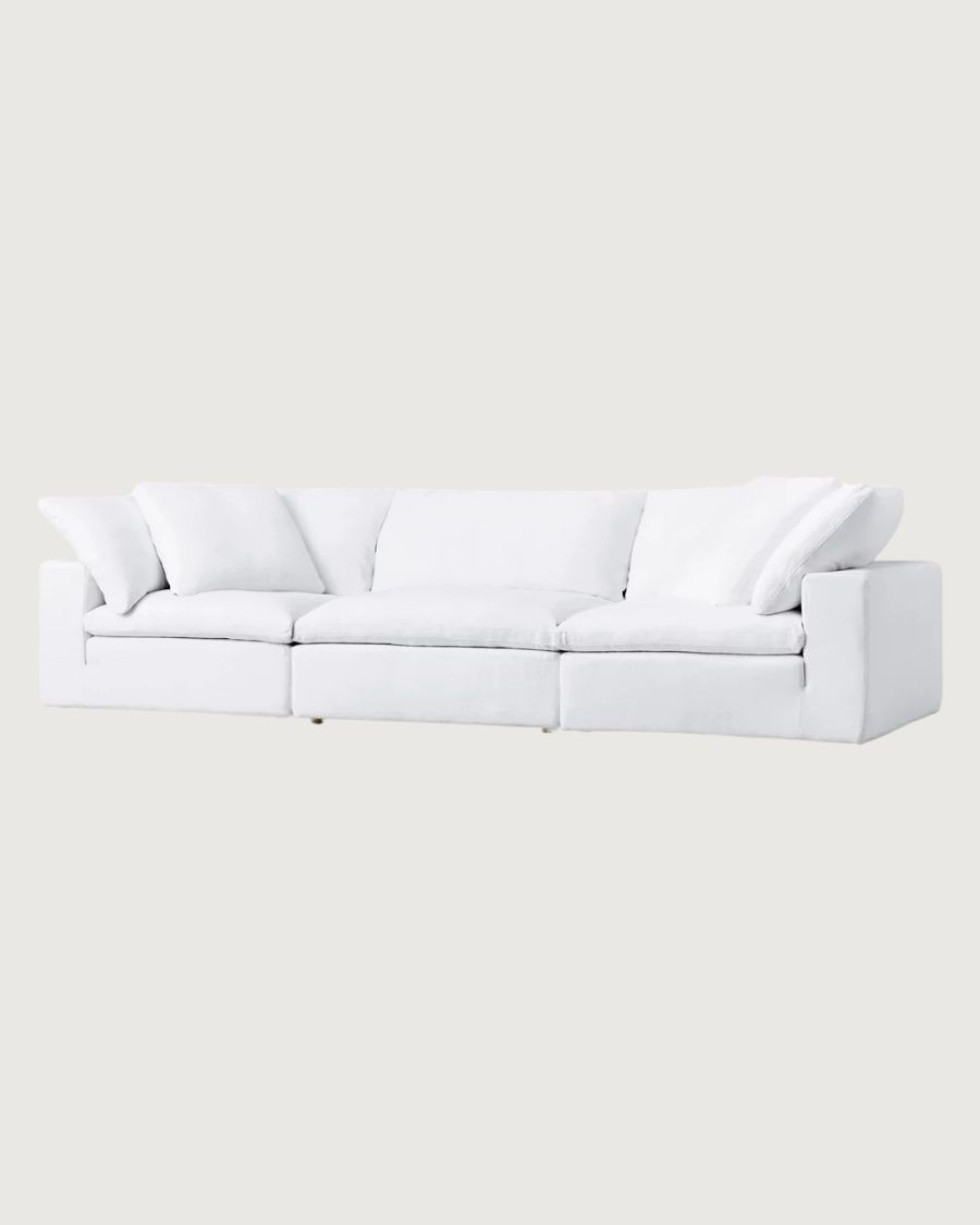Cloud - Sofá de 3 o 4 plazas en lino blanco