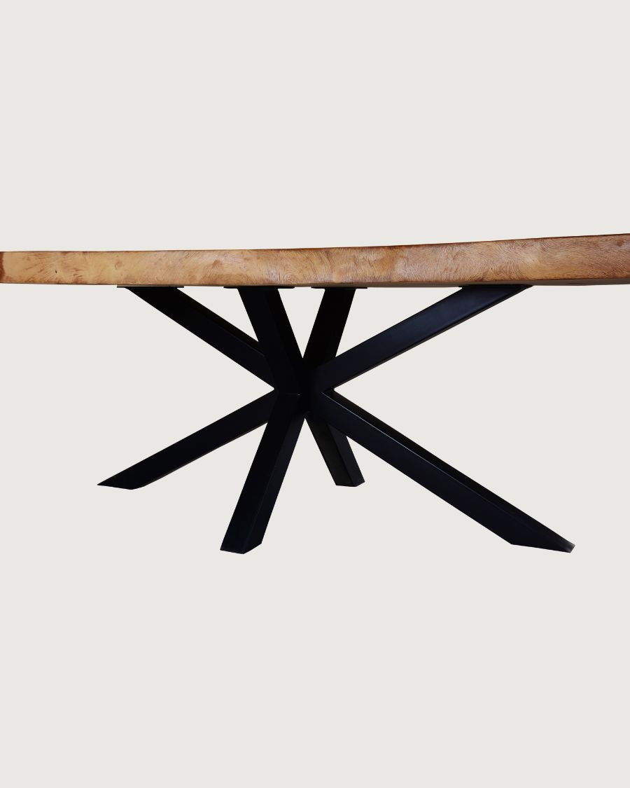 Dempo - Eettafel van massief sweatstof, 250 cm lang, 12-14 personen.