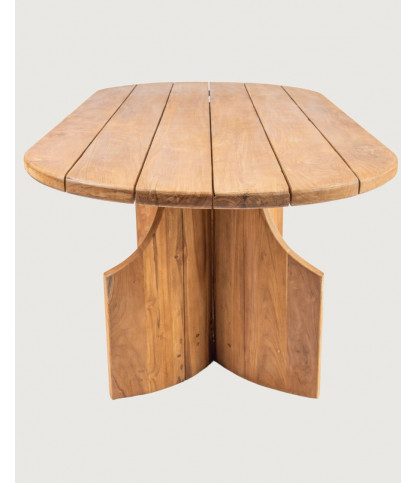 Puzzle - Mesa de jardín de teca maciza recuperada