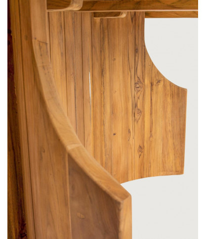 Puzzle - Mesa de jardín de teca maciza recuperada