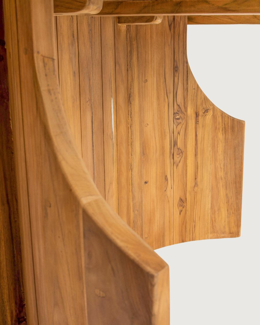 Puzzle - Mesa de jardín de teca maciza recuperada