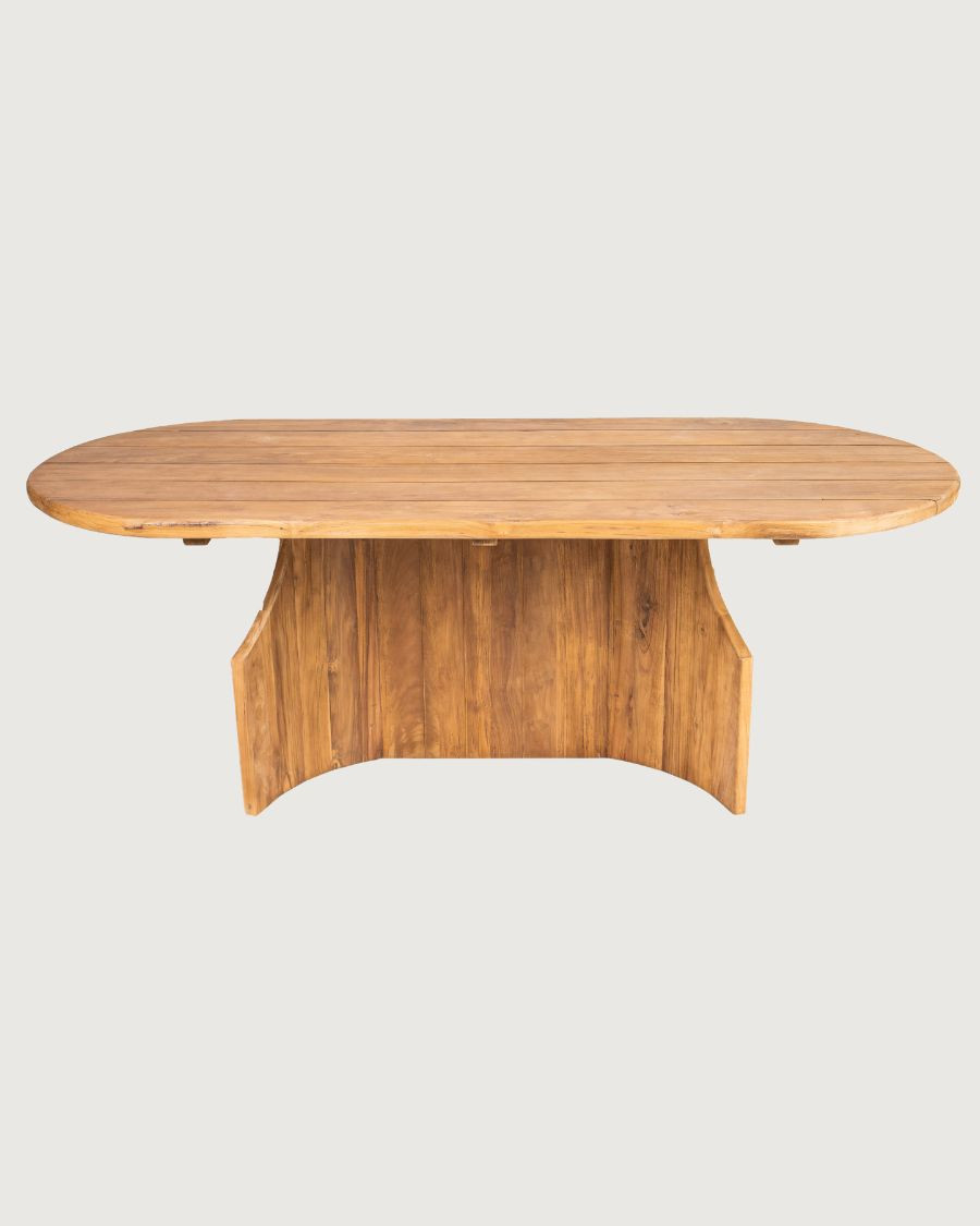 Puzzle - Mesa de jardín de teca maciza recuperada