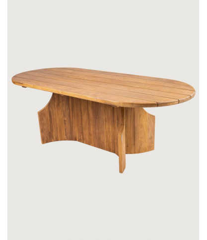 Puzzle - Mesa de jardín de teca maciza recuperada