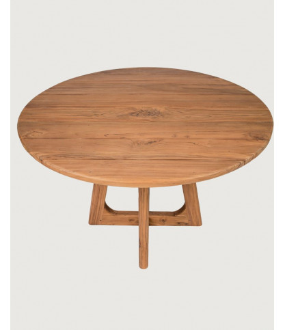 Roota-Table de jardin en bois massif de teck recycle