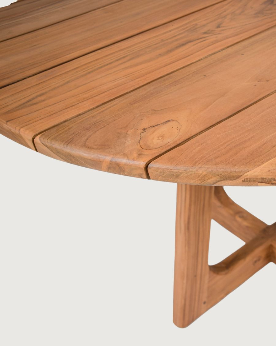 Roota-Table de jardin en bois massif de teck recycle