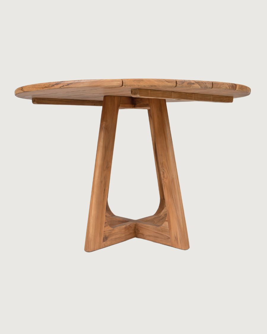 Roota - Round garden table in solid reclaimed teak wood