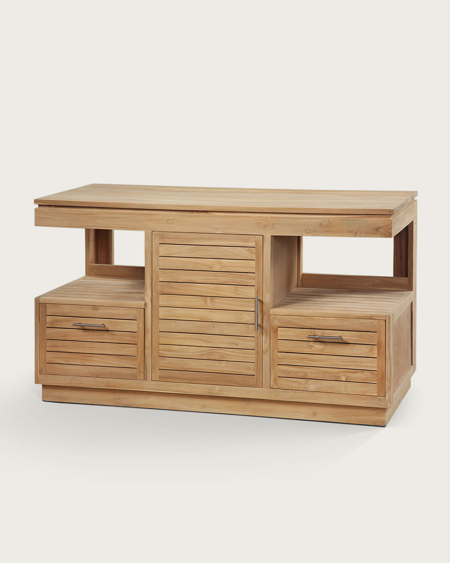Oasis - Badezimmerschrank aus massivem Teakholz 120 cm