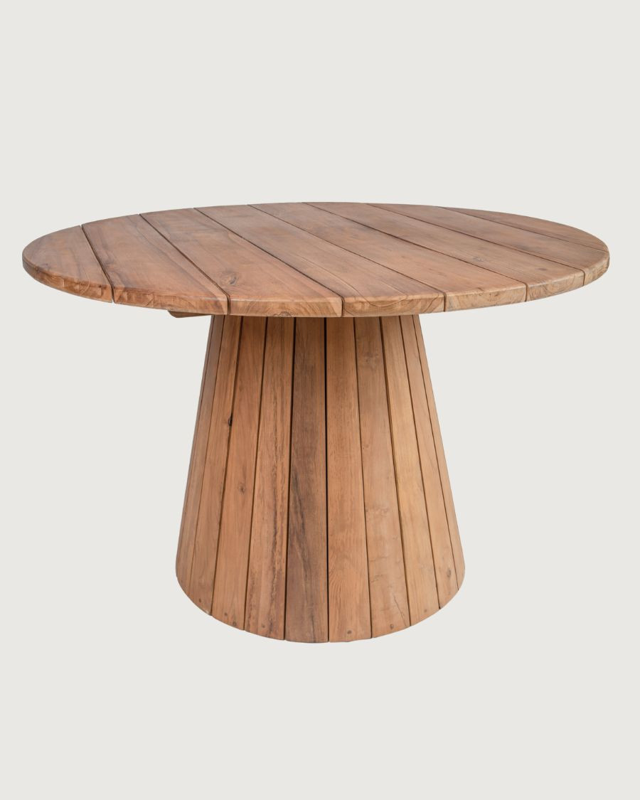 Capelle - Mesa de jardín redonda de teca reciclada