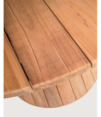 Capelle - Mesa de jardín redonda de teca reciclada