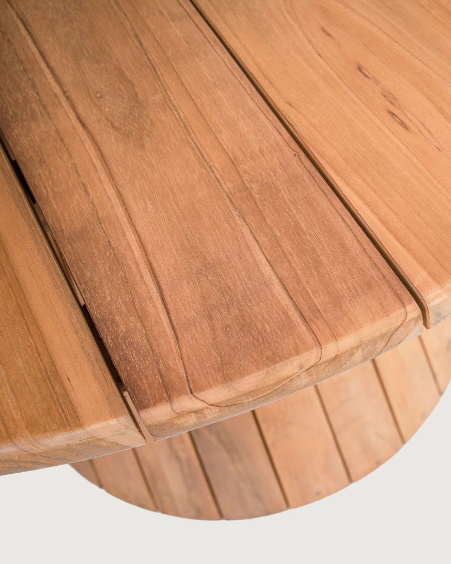 Capelle - Mesa de jardín redonda de teca reciclada