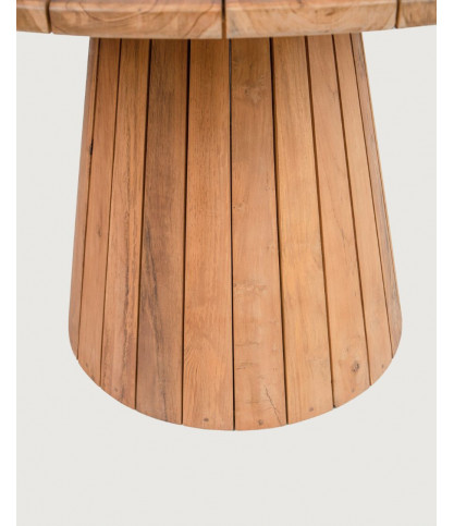 Capelle - Mesa de jardín redonda de teca reciclada