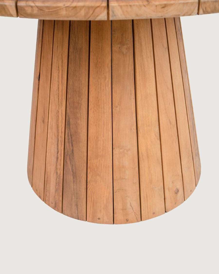 Capelle - Mesa de jardín redonda de teca reciclada