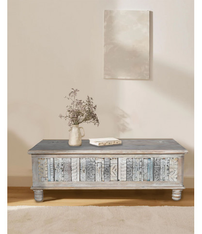 Viva - Buffet bas en bois massif sculpté 120 cm