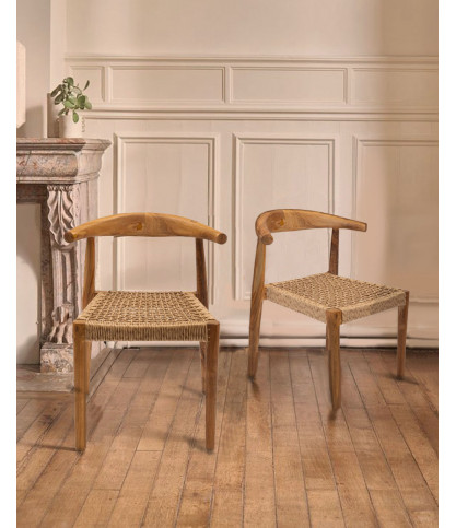 Soa - Solid teak and synthetic rope chair
