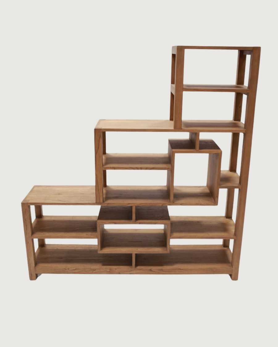 Estantería escalonada de madera maciza Sungkai Estantería escalonada de madera maciza Sungkai