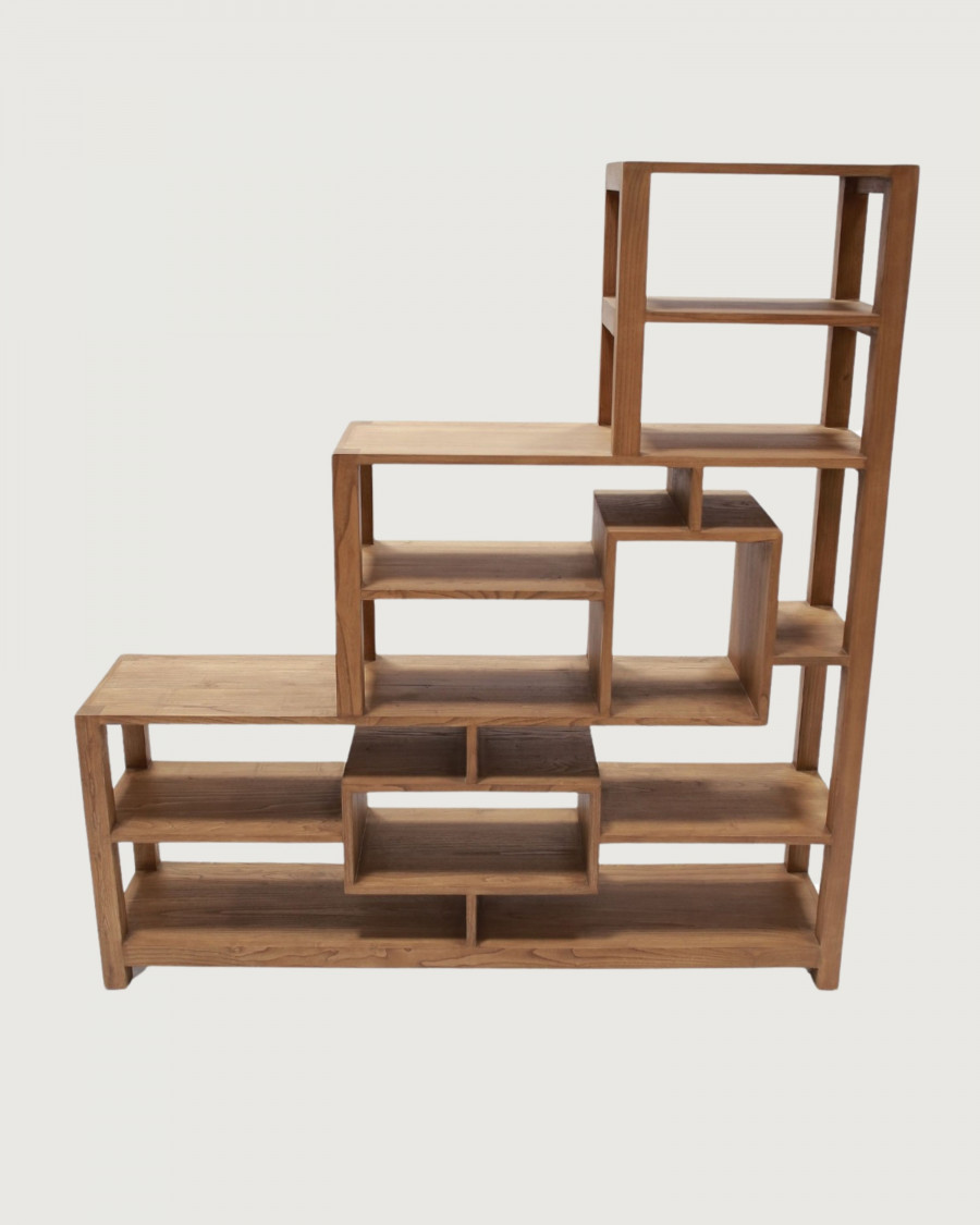 Étagère en bois massif de Sungkai en escalier