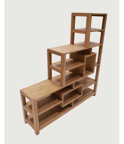 Estantería escalonada de madera maciza Sungkai