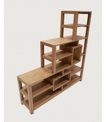 Étagère en bois massif de Sungkai en escalier