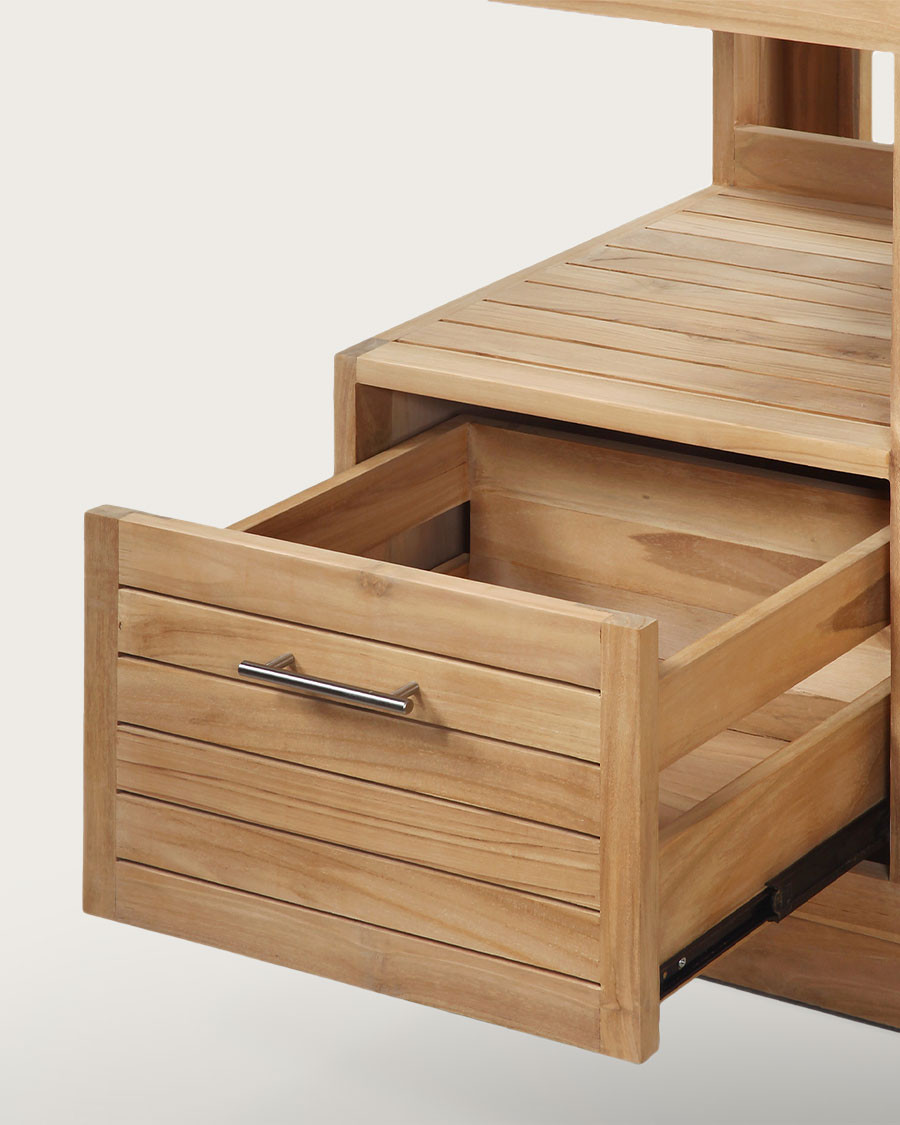 Oasis - Mueble de baño de teca maciza de 120 cm