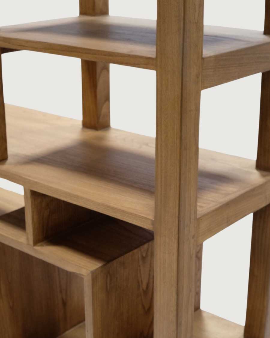 Estantería de madera maciza Sungkai Estantería de madera maciza Sungkai