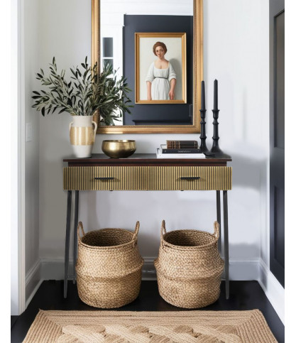 Moon - Console en bois massif 90 cm