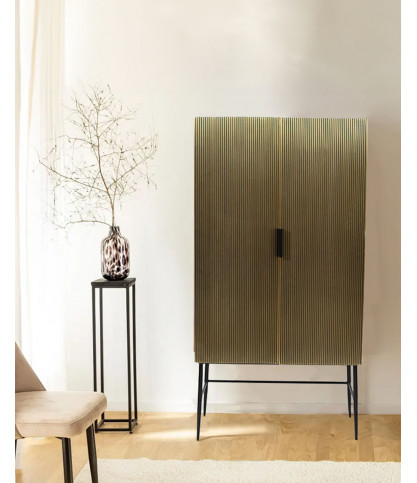 Moon - Antique brass bar cabinet