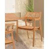 Sienne - Chaise en teck avec détail rotin