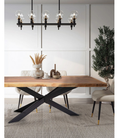 Laguna - Mesa de comedor de madera maciza de suar