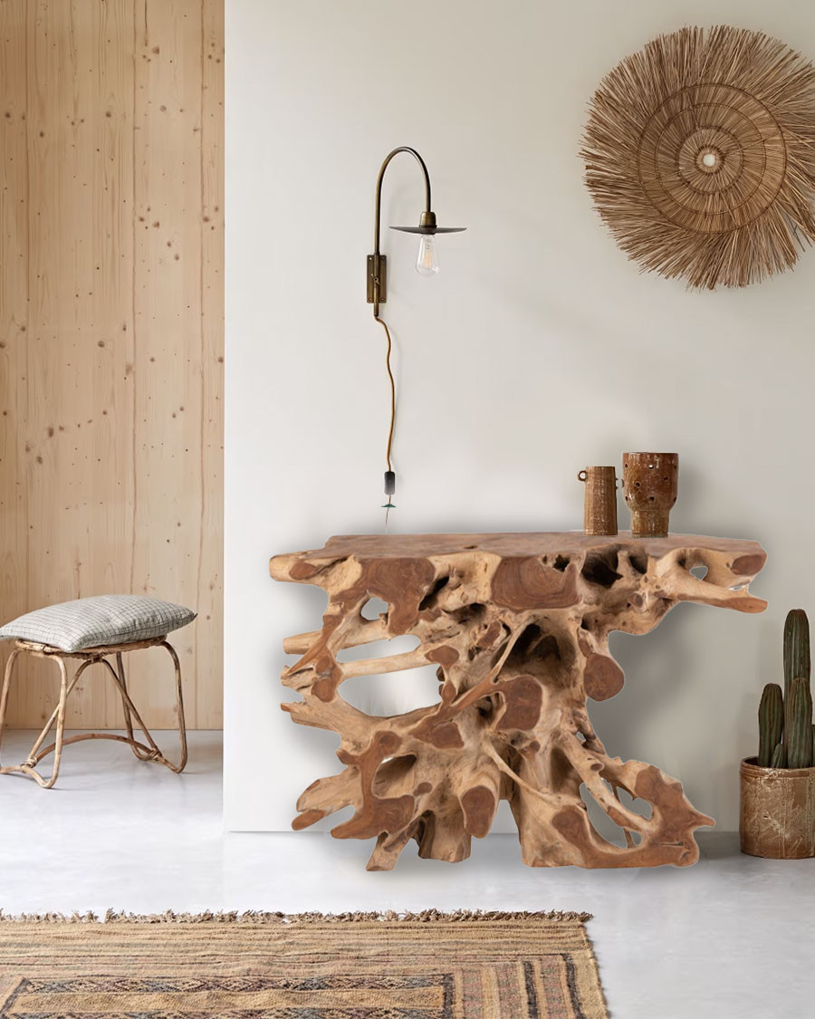 Forest - Consoletafel van massief teakhout, 121 cm