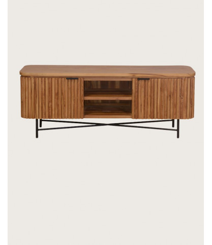 Opéra - Meuble tv rétro en teck massif recyclé 140 cm