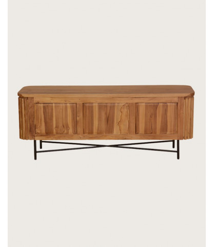 Opera – Retro-TV-Ständer aus recyceltem Massivteakholz, 140 cm