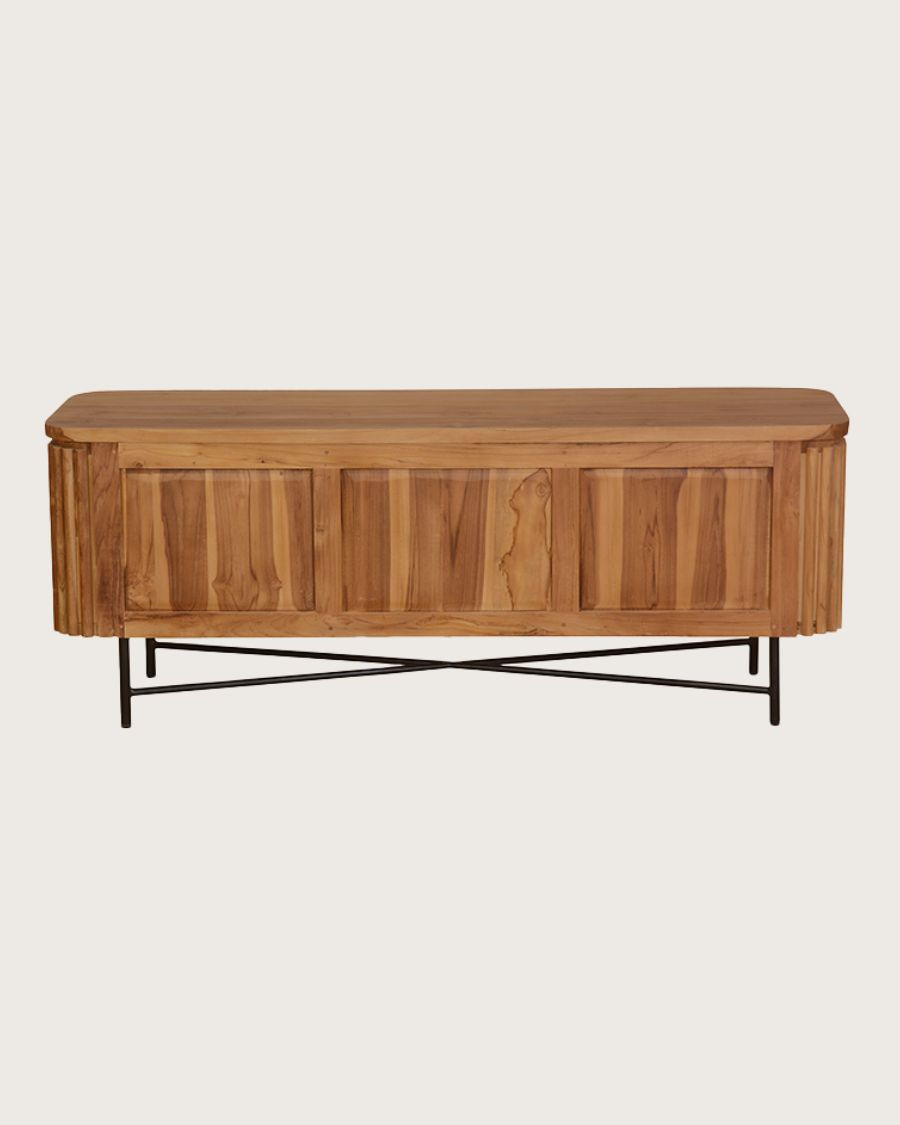 Opera – Retro-TV-Ständer aus recyceltem Massivteakholz, 140 cm